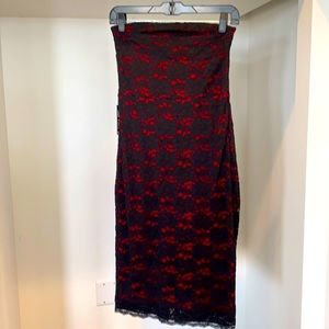 Brand New Strapless Express Lace Midi Dress